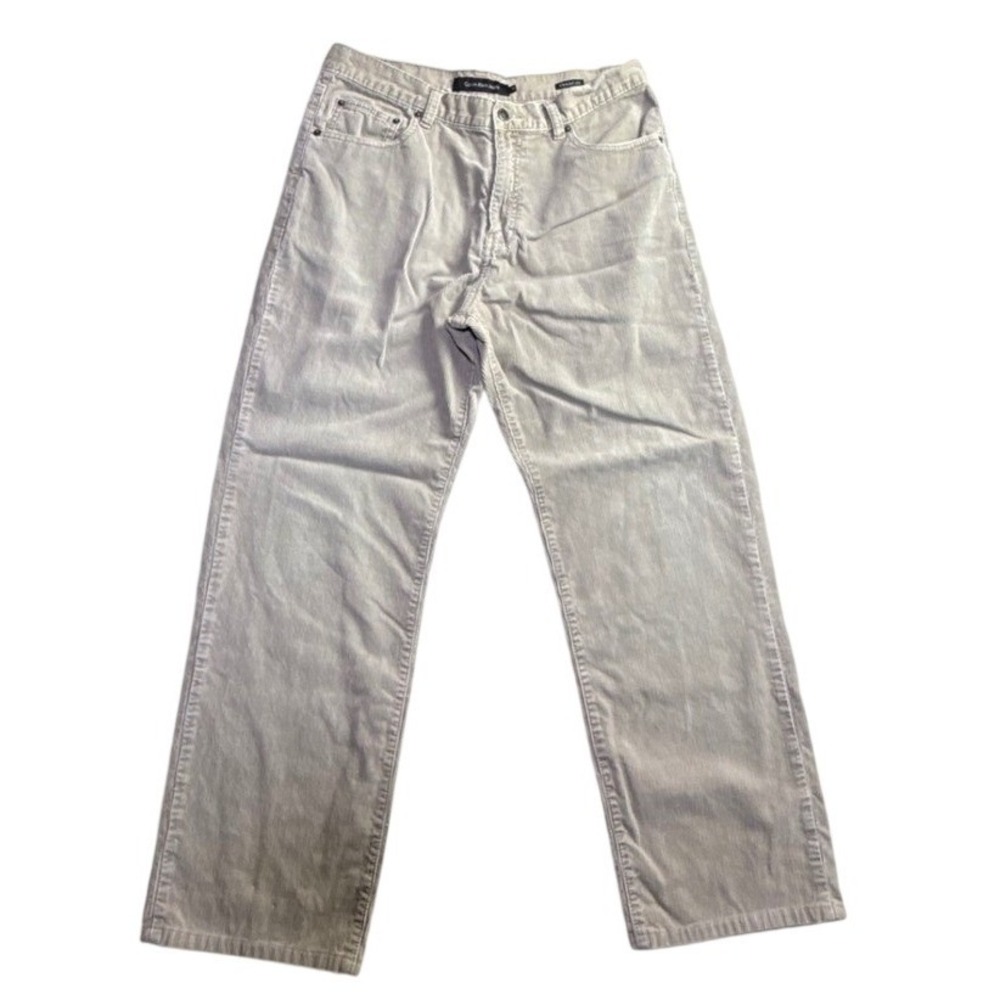 Calvin Klein Jeans Mens 33x32 Straight Leg Corduroy Pants Tan Khaki-2405